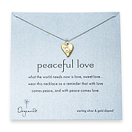 peaceful love sterling silver on tiny ball chain necklace