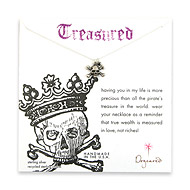 sterling silver treasured necklace with oxidized skull, charcoal disco bead