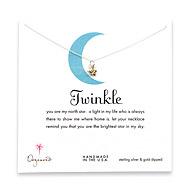 sterling silver twinkle necklace with sterling silver star, gold dipped teeny lucky star