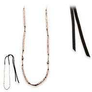 100 good wishes tobacco irish linen necklace with rose gold dipped and stardust beads - 50 inches