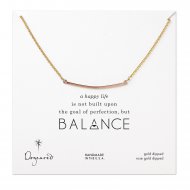 large square bar necklace, rose gold dipped