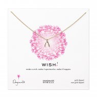 teeny wishbone necklace, rose gold dipped