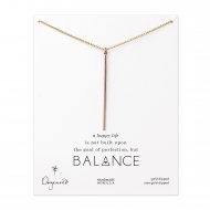 vertical square bar necklace, rose gold dipped, 32 inches