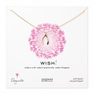 medium wishbone necklace, rose gold dipped