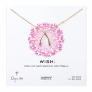 big wishbone necklace, rose gold dipped