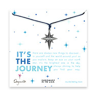 sterling silver it's the journey necklace on navy waxed cotton