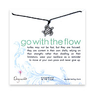 sterling silver go with the flow necklace with chocolate waxed cotton