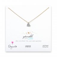 sparkle heart necklace with sterling silver charm on gold dipped chain