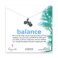 sterling silver balance necklace with bicycle charm