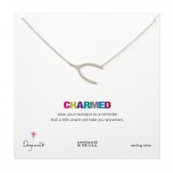 charmed big wishbone necklace, sterling silver