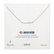 charmed large bar necklace, sterling silver