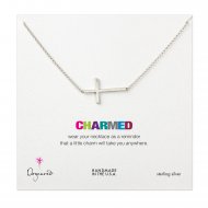 charmed large basic cross necklace, sterling silver