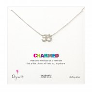 large open om necklace, sterling silver