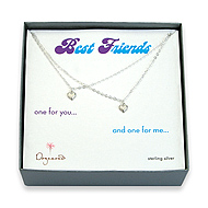 best friends sterling silver cupid hearts set of 2 necklaces - 18 inch
