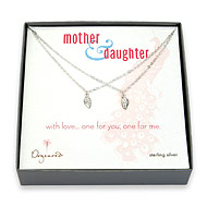 mother and daughter sterling silver angel wings set of 2 necklaces - 18 inch