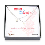 mother and daughter sterling silver cupid hearts set of 2 necklaces - 18 inch