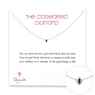 sterling silver dogeared diamond necklace
