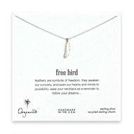 free bird sterling silver feather necklace