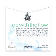 sterling silver go with the flow necklace with turtle charm