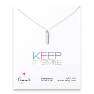 keep it simple sterling silver long bar necklace