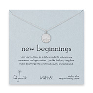 sterling silver new beginnings lotus disc necklace - 18 inch