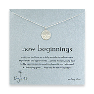 sterling silver new beginnings lotus disc necklace - 18 inch
