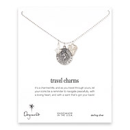 sterling silver travel charms necklace
