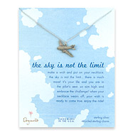 sterling silver the sky is not the limit necklace with large airplane