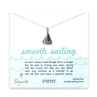 sterling silver smooth sailings necklace with sailboat necklace