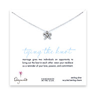 sterling silver tying the knot necklace with bow charm