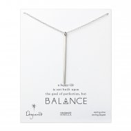 vertical square bar necklace, sterling silver, 32 inches