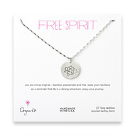 free spirit sterling silver lotus necklace - 32 inches