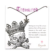 charcoal treasured necklace on black waxed cotton