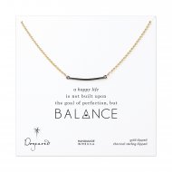 medium square bar necklace, charcoal sterling silver