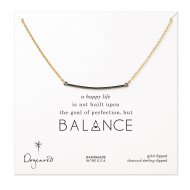 large square bar necklace, charcoal sterling silver