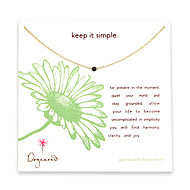 keep it simple charcoal stardust bead necklace on gold dipped chain