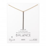vertical square bar necklace, charcoal sterling silver, 32 inches