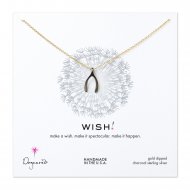 medium wishbone necklace, charcoal sterling silver