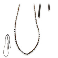 100 good wishes tobacco irish linen necklace with charcoal beads - 60 inches