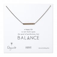 large bar necklace, charcoal