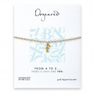 open f bracelet, gold dipped