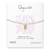 open g bracelet, gold dipped