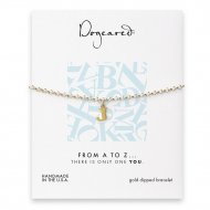 open j bracelet, gold dipped