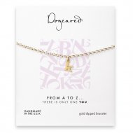 open k bracelet, gold dipped