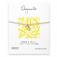 open m bracelet, gold dipped