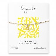 open q bracelet, gold dipped