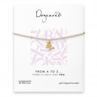 open w bracelet, gold dipped
