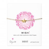 wishbone charm chain bracelet, gold dipped