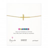charmed large basic cross bracelet, gold dipped