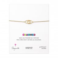 large eye bracelet, gold dipped